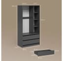 Livinity® Kleiderschrank Trento Anthrazit mit 2 Schubladen Bild 3