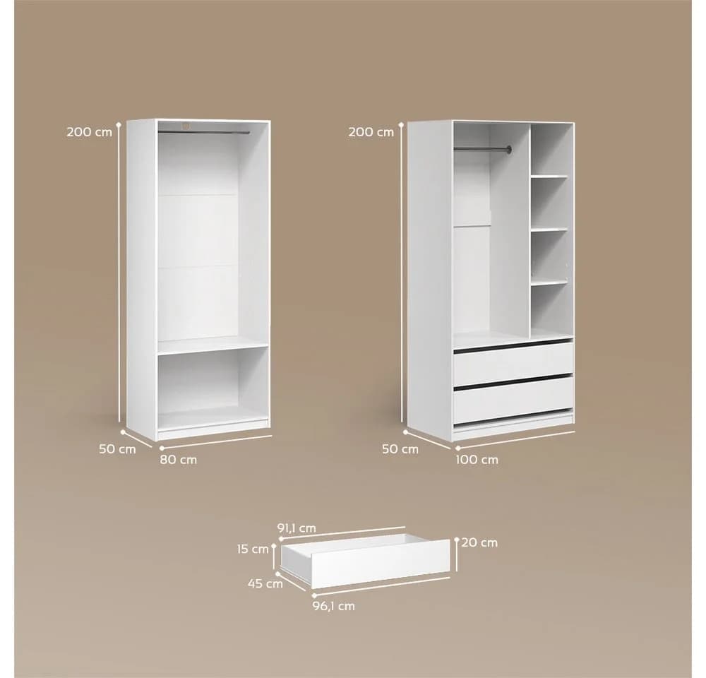 Livinity® Kleiderschrank Trento 2er Set Weiß - Bild 3