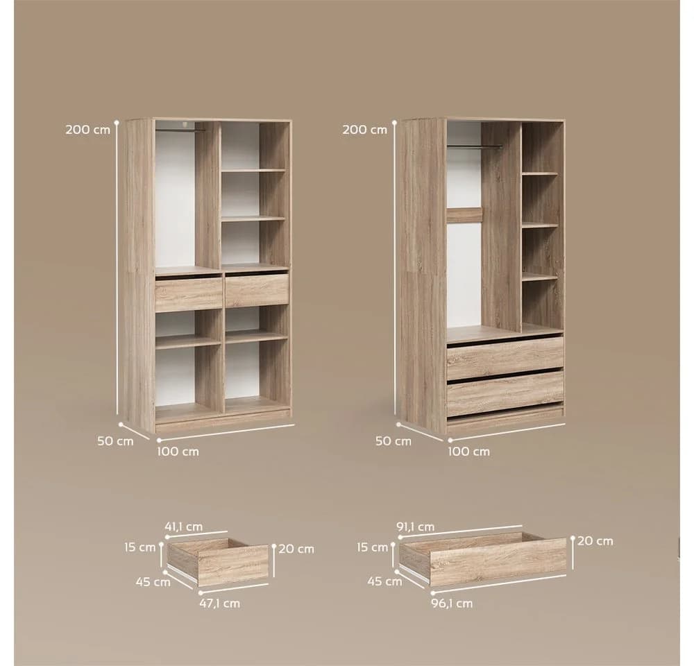 Livinity® Garderobenschrank Trento 2er Set Sonoma - Bild 3
