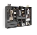 Livinity® Kleiderschrank Trento 3er Set Anthrazit Spanplatte Bild 2