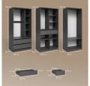 Livinity® Kleiderschrank Trento 3er Set Anthrazit Spanplatte Bild 3