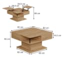 Vicco Couchtisch Movira Liftfunktion Goldkraft Eiche Bild 3