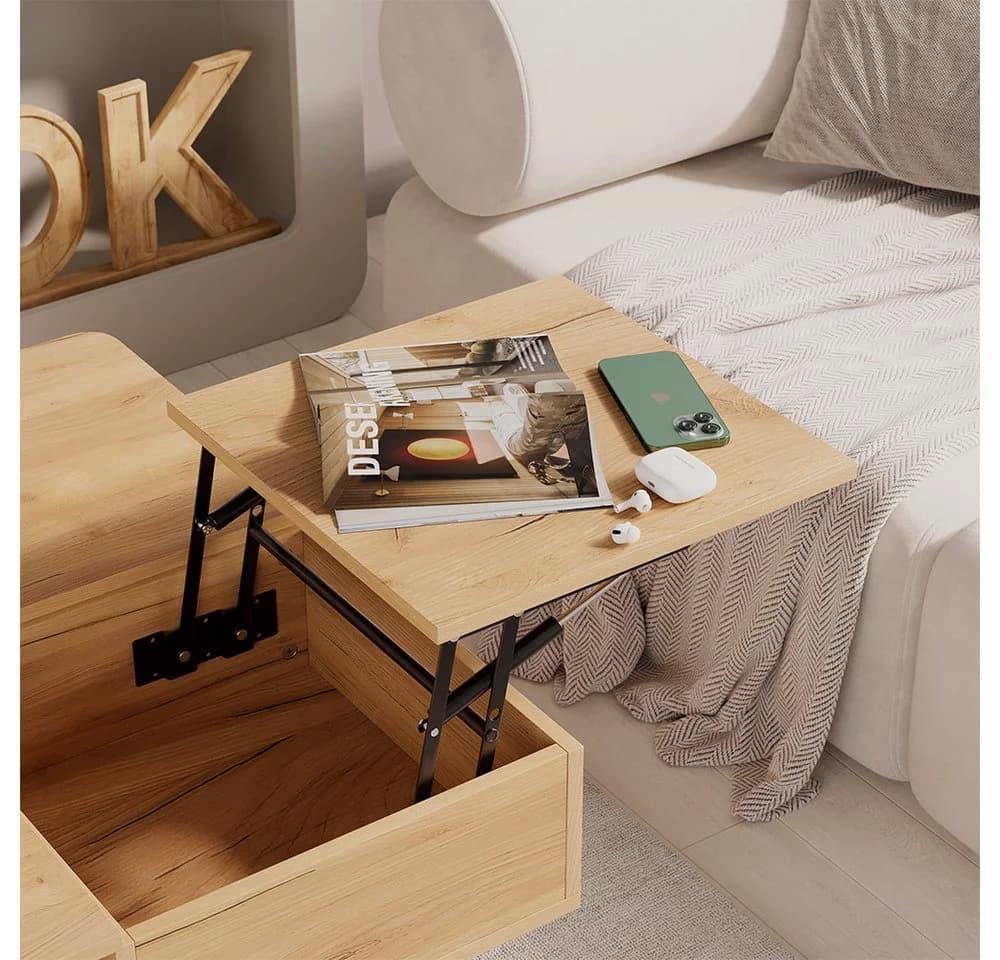 Vicco Couchtisch Movira Liftfunktion Goldkraft Eiche - Bild 4