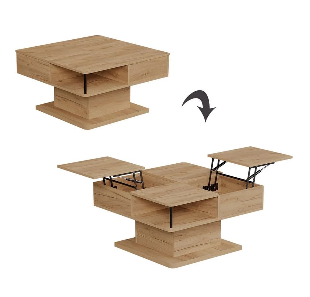 Vicco Couchtisch Movira Liftfunktion Goldkraft Eiche - Bild 5