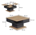 Vicco Couchtisch Movira Anthrazit/Goldkraft Eiche mit Liftfunktion und Stauraum Bild 3