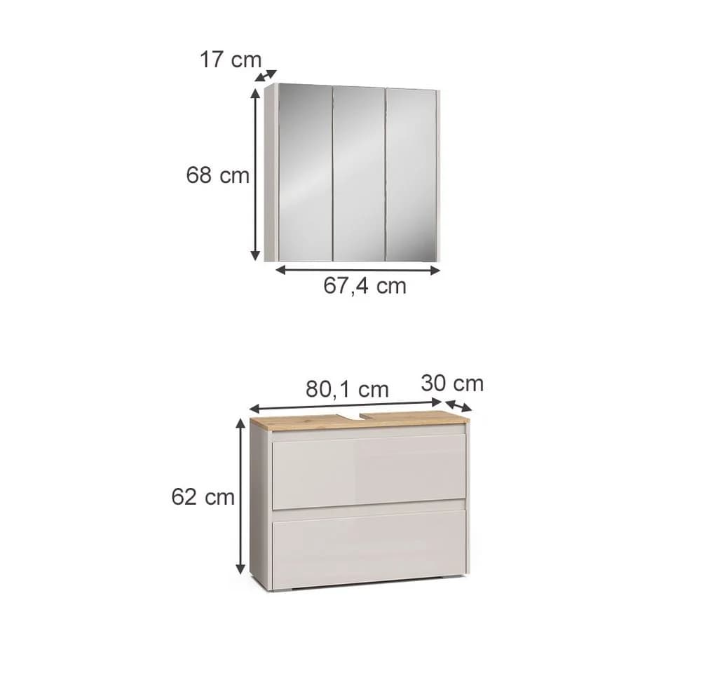 Vicco Badmöbel-Set Majest Cashmere/Artisan 2 Teile - Bild 1