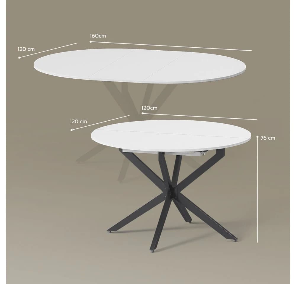 Livinity® Esstisch Firenze Weiß Schwarz Ausziehbar - Bild 3