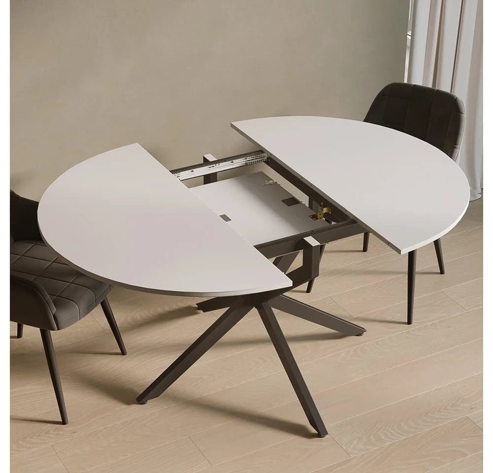 Livinity® Esstisch Firenze Weiß Schwarz Ausziehbar - Bild 4
