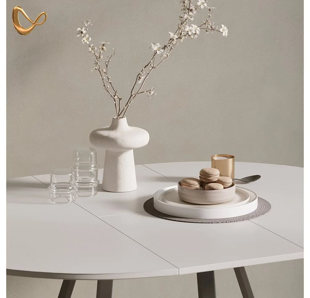 Livinity® Esstisch Firenze Weiß/Schwarz Ausziehbar - Bild 5