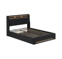VitaliSpa® Polsterbett Christin Anthrazit/Eiche mit LED und USB-Anschluss Bild 1
