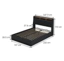 VitaliSpa® Polsterbett Christin Anthrazit/Eiche mit LED und USB-Anschluss Bild 3