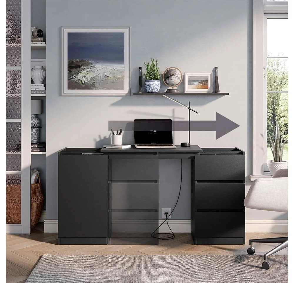Vicco Kommode Varino Schwarz Ausziehbar - Bild 5