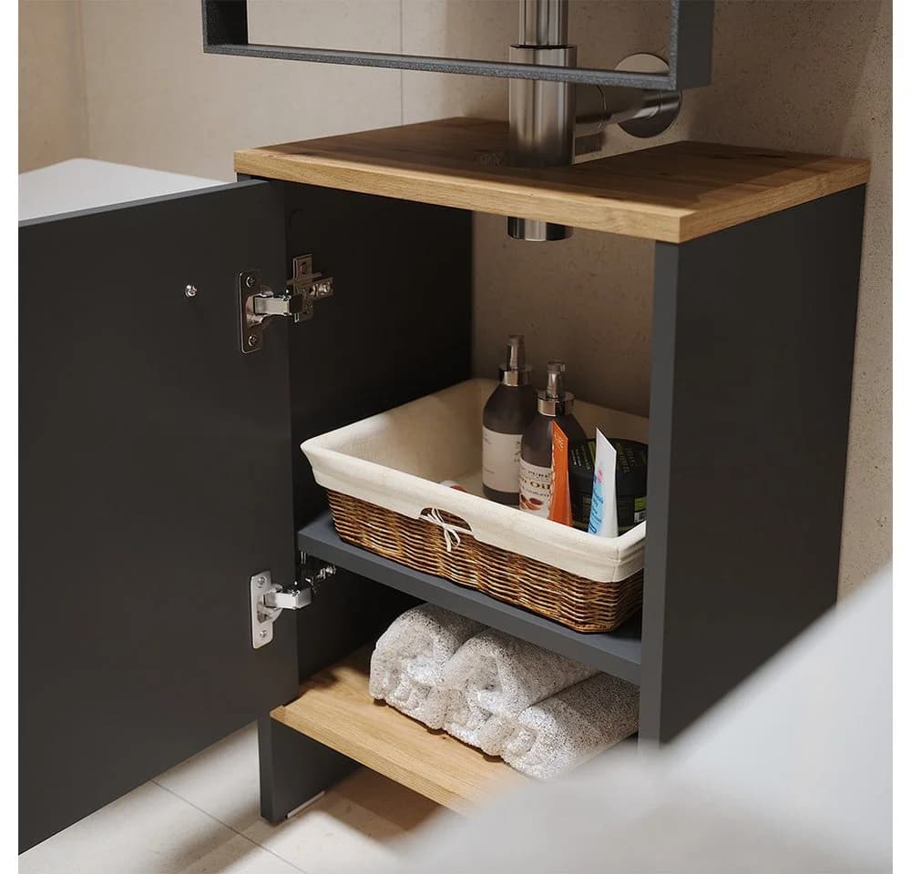 Vicco Waschbeckenunterschrank Karli Anthrazit/Goldkraft Eiche - Bild 4