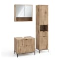 Vicco Badmöbel-Set Eliza 3-teilig Viking Oak Schwarz Bild 2