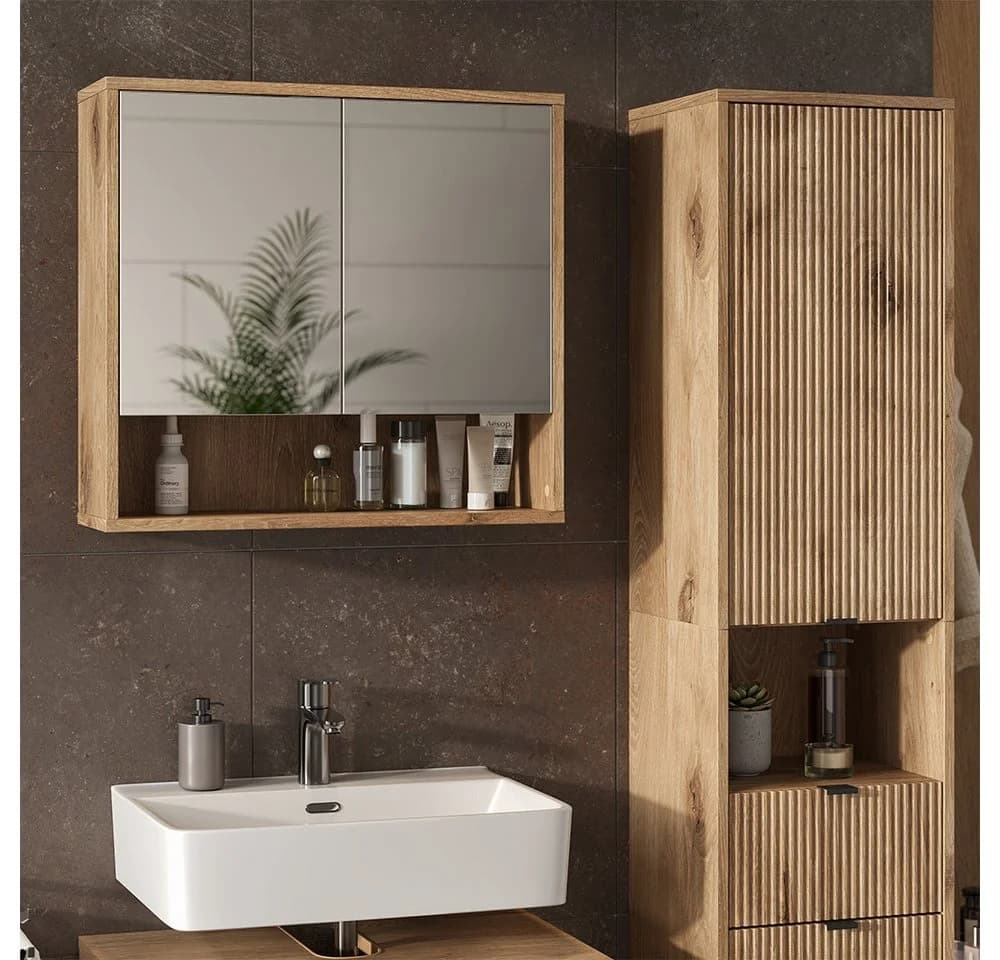 Vicco Badmöbel-Set Eliza 3-teilig Viking Oak Schwarz - Bild 4