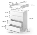 VitaliSpa® Wickelkommode Emmi Weiß mit 4 Schubladen Bild 1