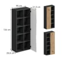 Vicco Hochschrank Willow Artisan Eiche/Anthrazit mit 5 offenen Fächern Bild 1