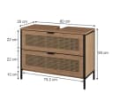Vicco Waschbeckenunterschrank Linara Eiche Schwarz Bild 1
