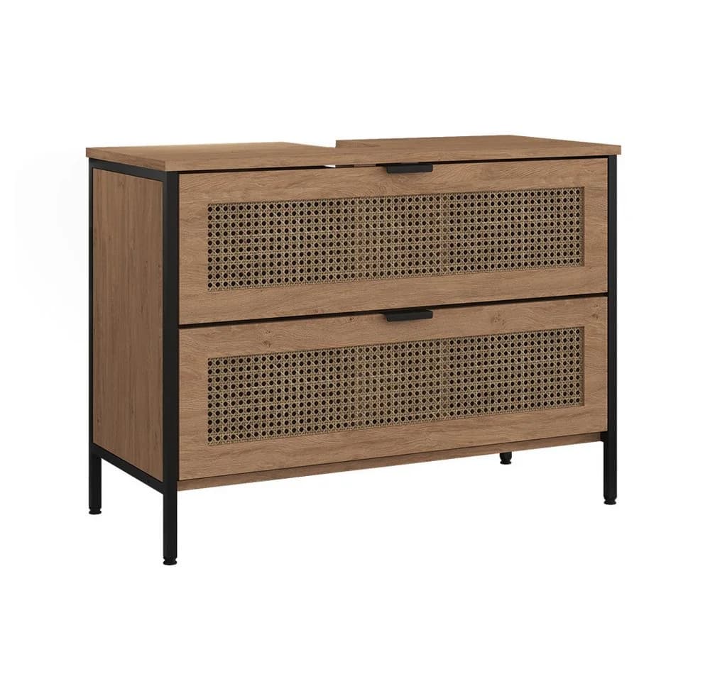 Vicco Waschbeckenunterschrank Linara Eiche Schwarz - Bild 2