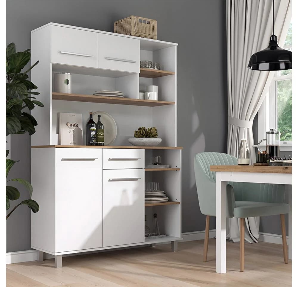 Vicco Küchenbuffet Pure Weiß/Artisan-Eiche 120x177x40,5 cm - Bild 3
