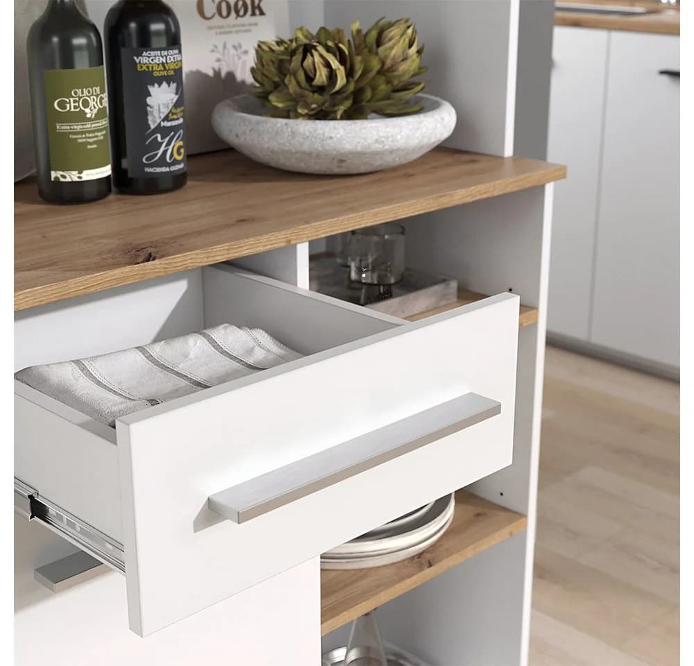 Vicco Küchenbuffet Pure Weiß/Artisan-Eiche 120x177x40,5 cm - Bild 4