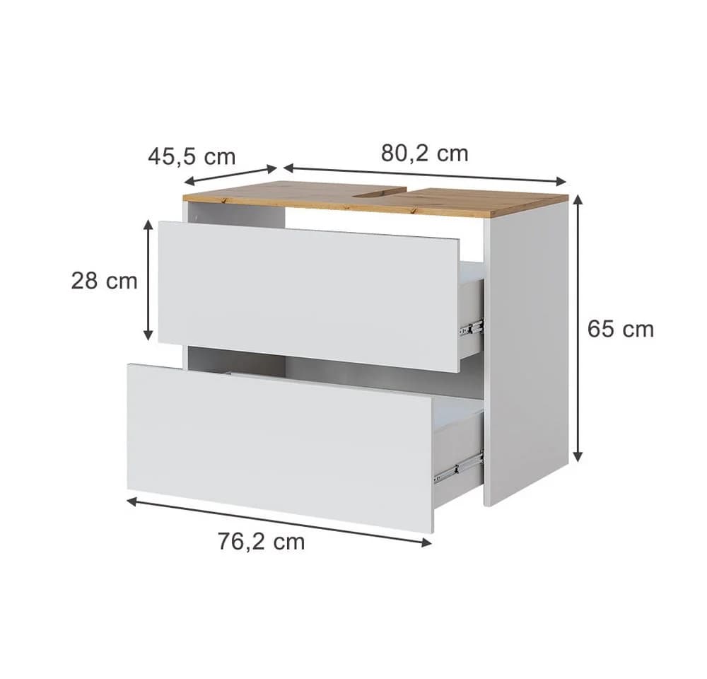 Vicco Waschbeckenunterschrank Viktor Weiß Artisan