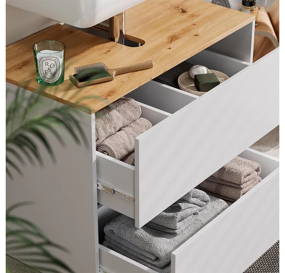 Vicco Waschbeckenunterschrank Viktor Weiß Artisan - Bild 4