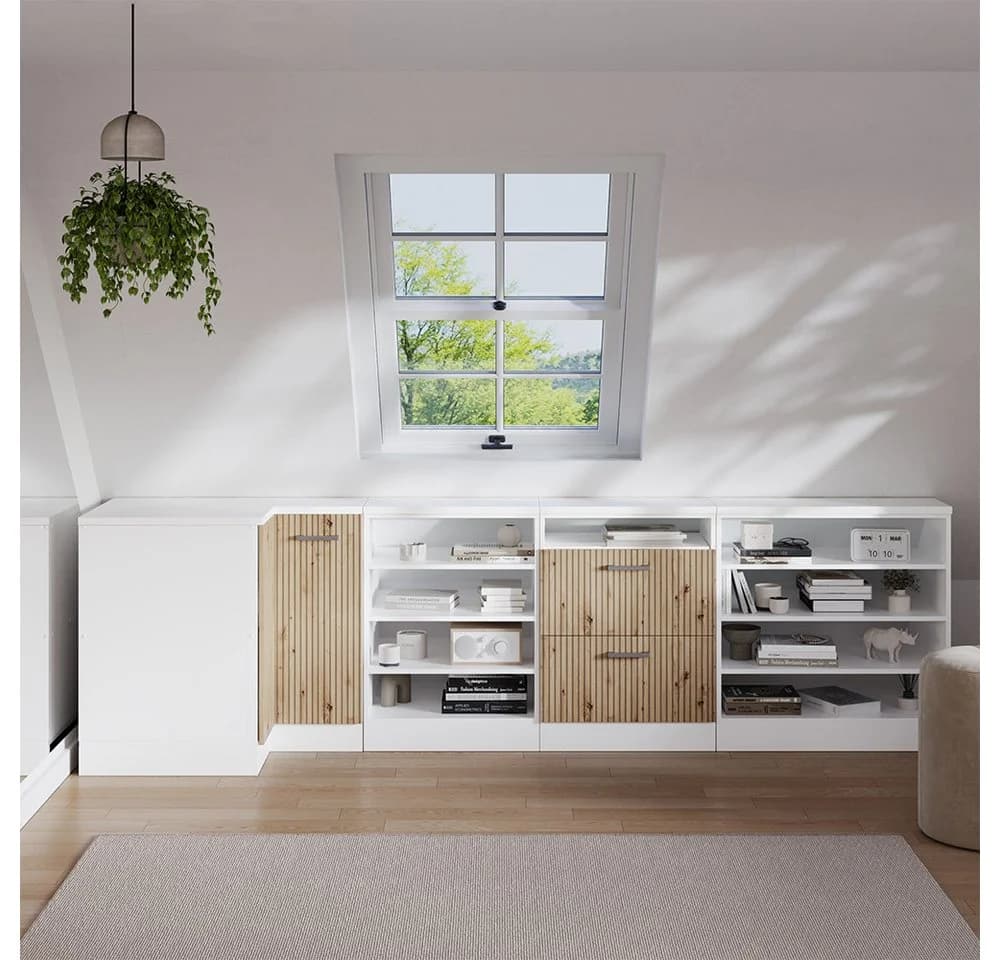 Vicco Kommode Rion Artisan-Eiche/Weiß 75,6x81,6x60 cm - Bild 3