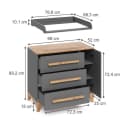 VitaliSpa® Wickelkommode Malia Grau mit Schubladen Bild 1