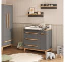 VitaliSpa® Wickelkommode Malia Grau mit Schubladen Bild 2