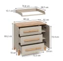 VitaliSpa® Wickelkommode Malia Beige/Grau mit Schubladen Bild 1