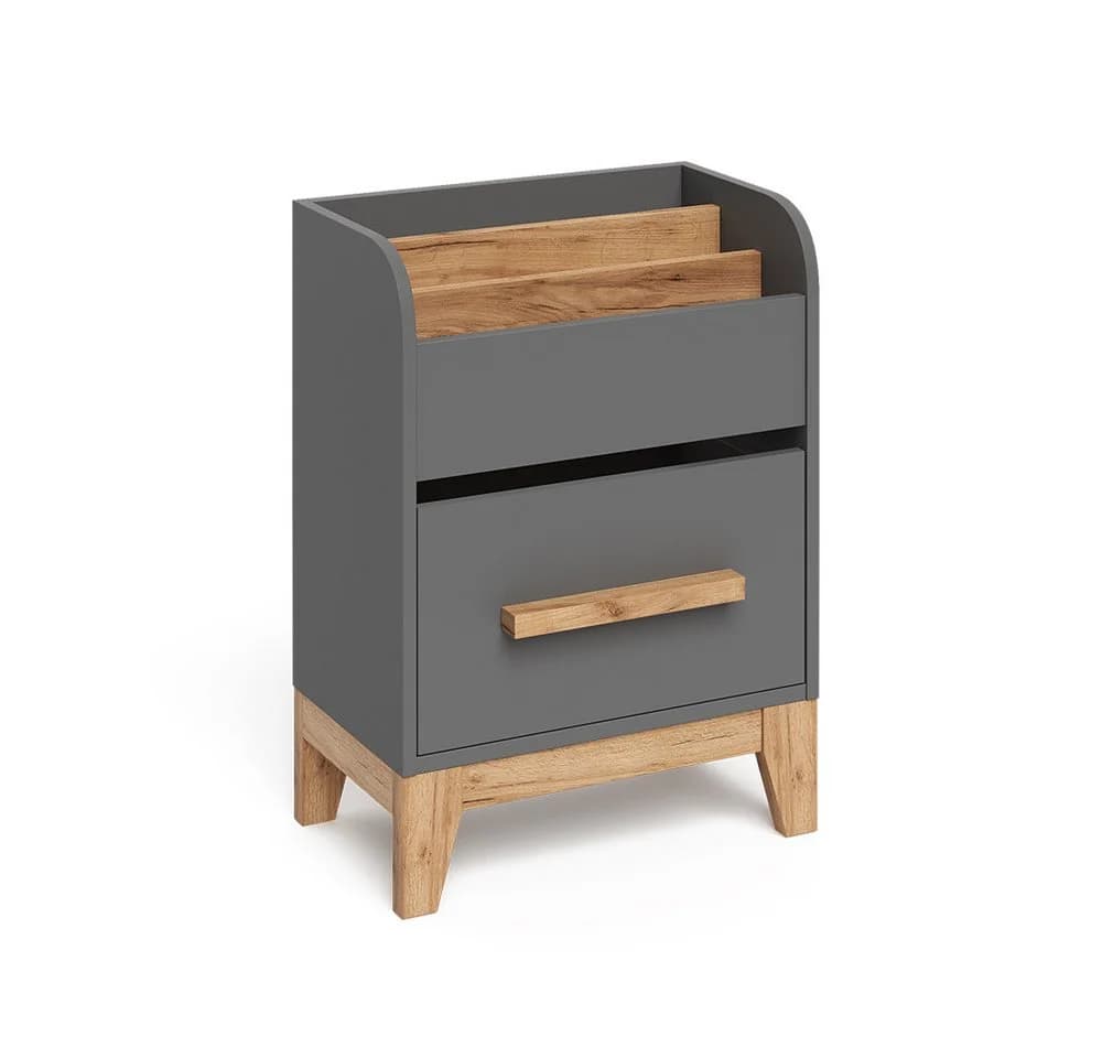 VitaliSpa® Bücherregal Malia Grau mit Schublade - Bild 2