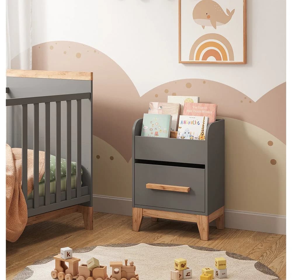 VitaliSpa® Bücherregal Malia Grau mit Schublade - Bild 3
