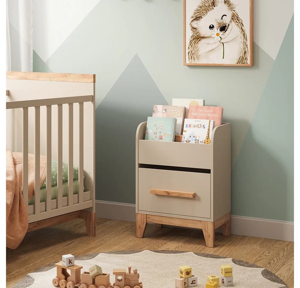 VitaliSpa® Bücherregal Malia mit Schublade Grau/Braun - Bild 3