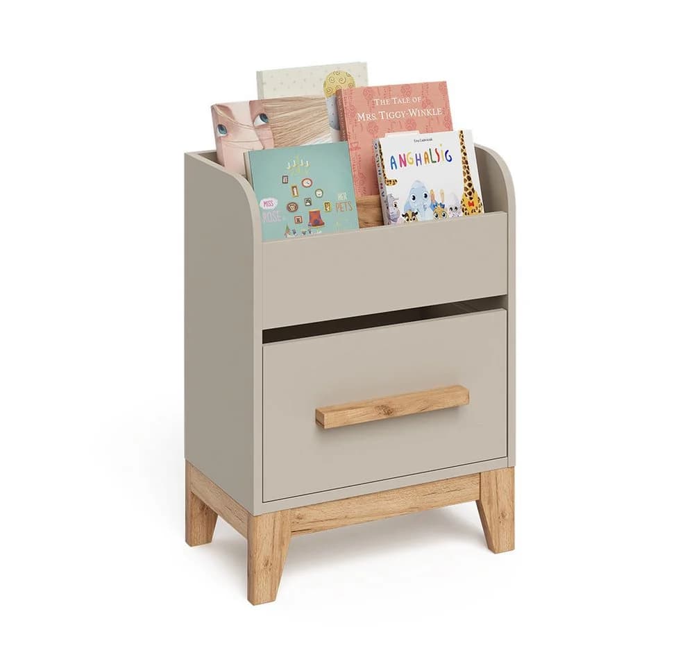 VitaliSpa® Bücherregal Malia mit Schublade Grau/Braun - Bild 5