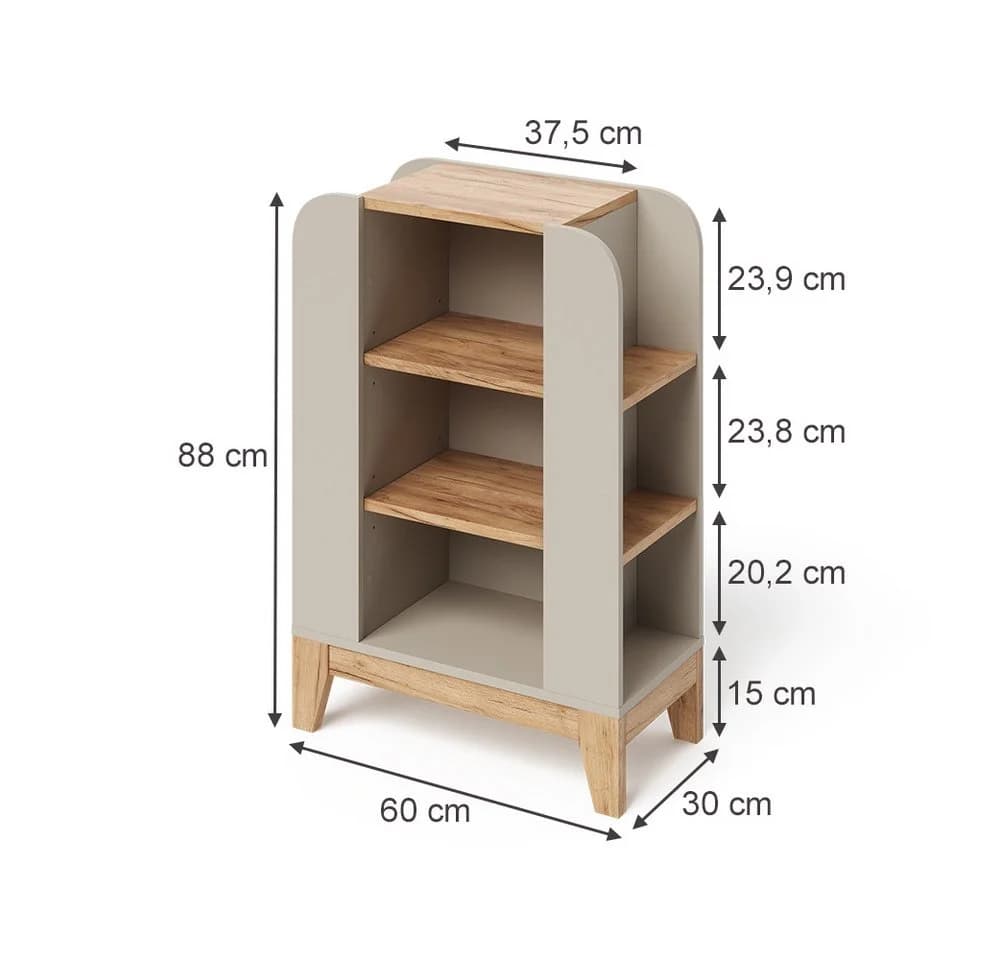 VitaliSpa® Bücherregal Malia 9 Fächer Beige/Grau Modern