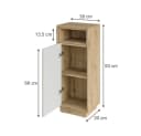 Vicco Midischrank Beatrice Modern Rillenfront Cashmere/Artisan-Eiche Bild 1