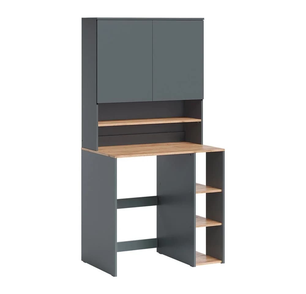 Vicco Waschmaschinenschrank Viktor Anthrazit/Goldkraft Eiche mit Regal