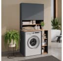 Vicco Waschmaschinenschrank Viktor Anthrazit/Goldkraft Eiche mit Regal Bild 2