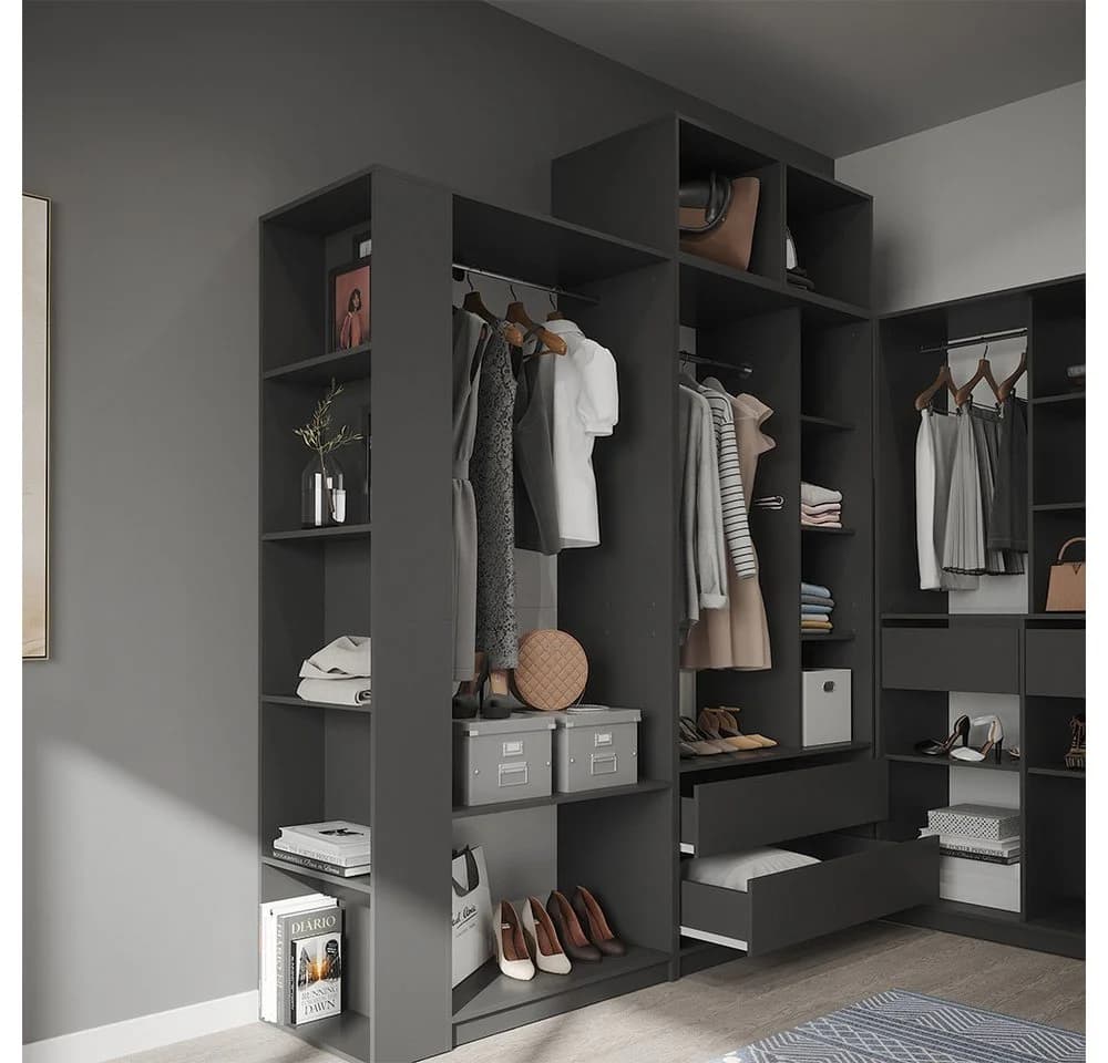 Vicco Kleiderschrank Elmo 3er Set Anthrazit Modern - Bild 5