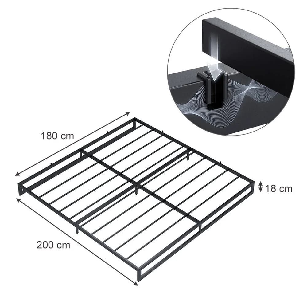 VitaliSpa® Bettgestell Lenora Schwarz Metallgestell Modern