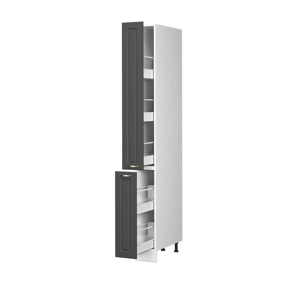 Vicco Hochschrank Fame-Line Anthrazit-Gold Landhaus/Weiß - Bild 5