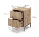 Vicco Nachtschrank Eliza mit 2 Schubladen, Viking Oak/Schwarz Bild 3