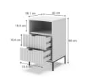 Vicco Nachtschrank Eliza Weiß Schwarz 2 Schubladen 1 Fach Bild 3