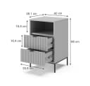 Vicco Nachtschrank Eliza Grau Schwarz mit Schubladen Bild 3