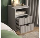 Vicco Nachtschrank Eliza Grau Schwarz mit Schubladen Bild 5