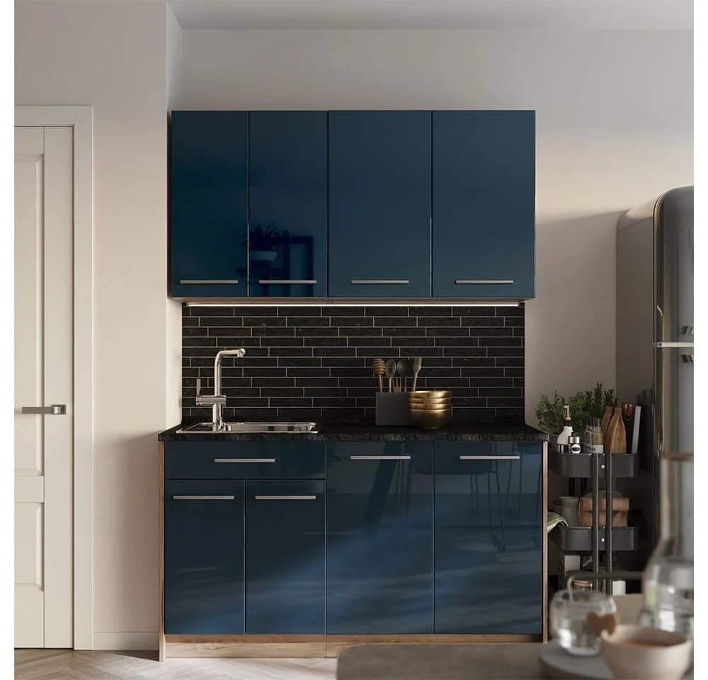 Vicco Hängeschrank Fame-Line Dunkelblau Hochglanz 80 cm - Bild 4