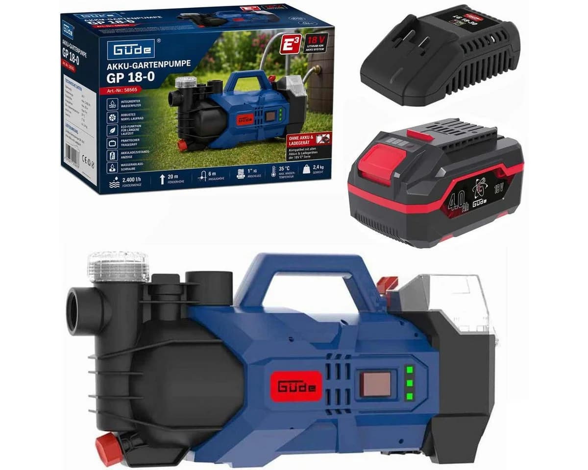 Güde Akku-Gartenpumpe GP 18-0 18 V mit Akku 4.0 Ah und Ladegerät - Bild 2
