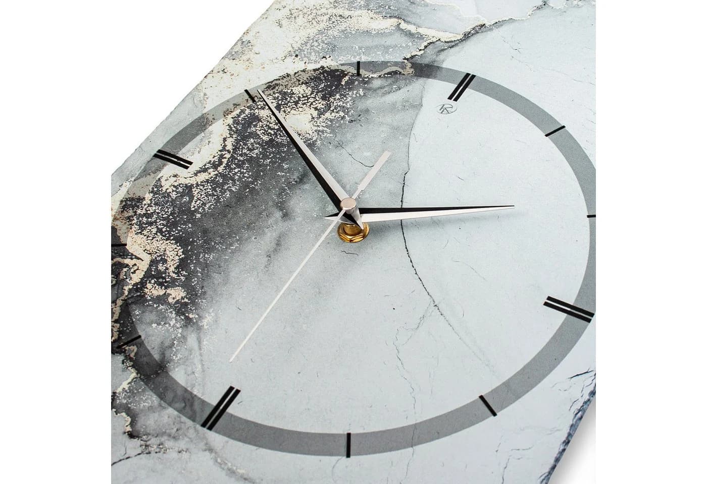 Kreative Feder Wanduhr aus Schiefer mit flüsterleisem Uhrwerk - Bild 3