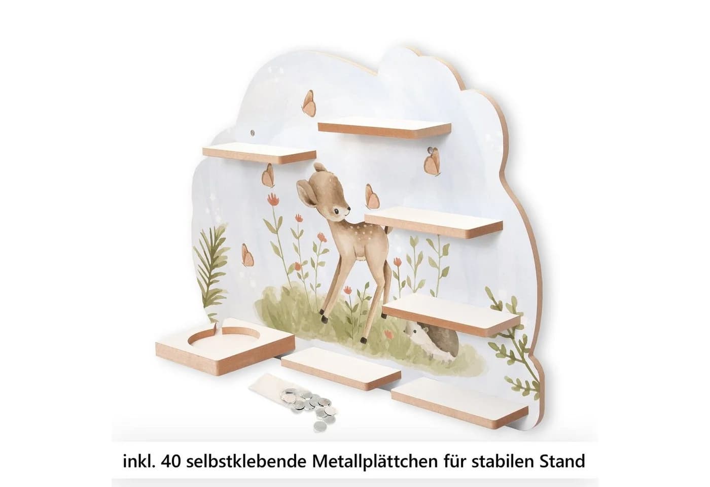 Kreative Feder Wandregal MUSIKBOX-REGAL Kleines Reh für TONIE-BOX und TONIES inkl. 40 Metallplättchen